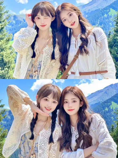 闺蜜照|出去玩吧 反正也赚不到钱  耶新疆的双人闺蜜照来咯 我真的