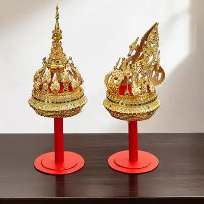 皇冠泰域东南亚风情按摩装饰品泰国头饰玄关工艺品摆件