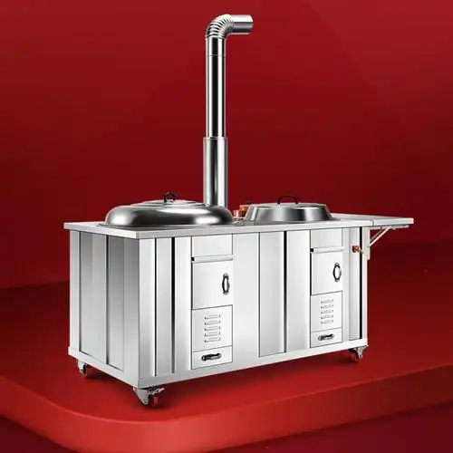 闪电客不锈钢农村304柴火灶家用移动铁锅大锅土灶台新型户外烧木柴火