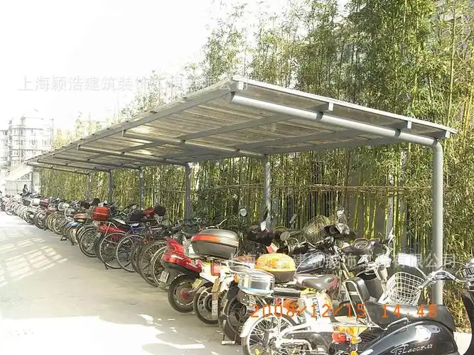 【【热销自行车棚】上海嘉定钢结构阳光板自行车棚厂家】价格,厂家