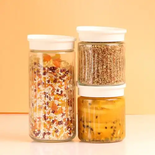 时尚款玻璃密封罐食品级五谷杂粮零食蜂蜜酸奶瓶奶粉瓶燕窝分装瓶