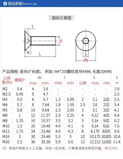 佰瑞特 m10m12m16沉头内六角螺丝螺栓 304不锈钢平头内六角螺丝钉五金