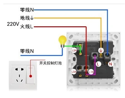 电灯开关怎么挼5孔一开