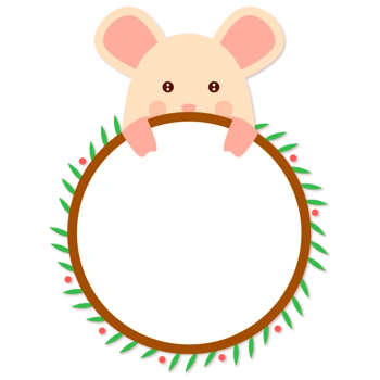 卡通动物小兔子花边边框