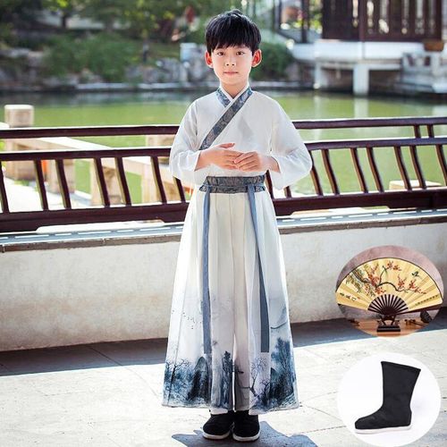 儿童汉服男童秋冬季少爷国学服超仙中国风唐装男孩古装演出服小