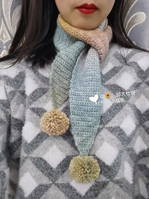 钩织图解可爱的小围巾