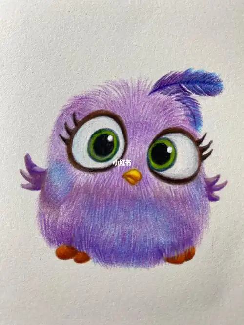 彩铅教零基础画一只愤怒的小鸟可爱吧