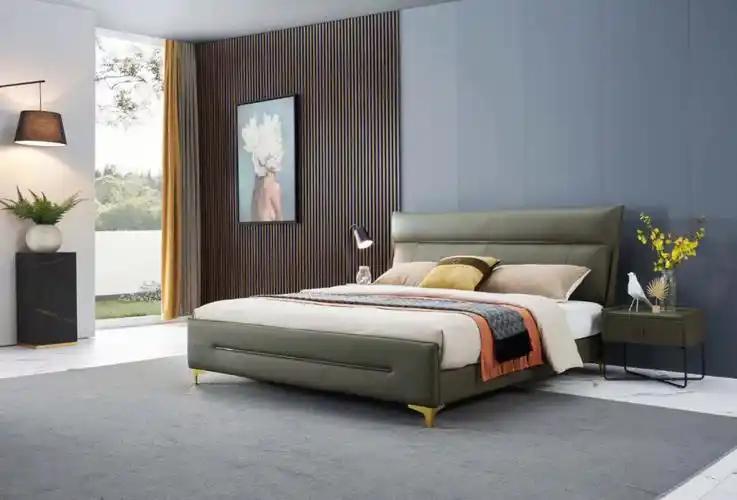 现代极简北欧软床皮床布床双人床