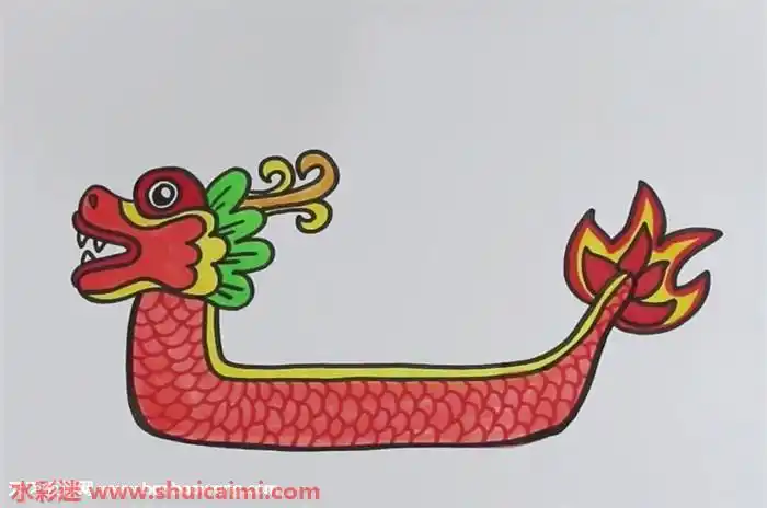 龙舟怎么画龙舟简笔画步骤图
