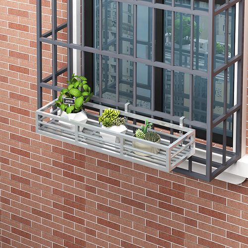 阳台不锈钢烤漆花架防盗窗户户外悬挂护栏室内花架