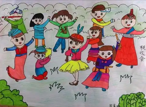 联欢会/少儿绘画作品/儿童画/网络美术馆_中国少儿美术教育网