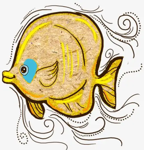 手绘黄色热带鱼