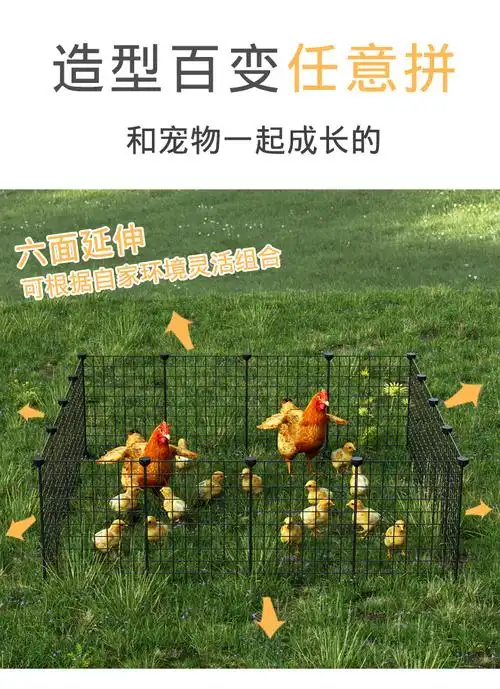 斗鸡围栏 养鸡笼家用鸡舍围栏铁丝网铁鸡笼折叠式加密斗鸡笼子专用