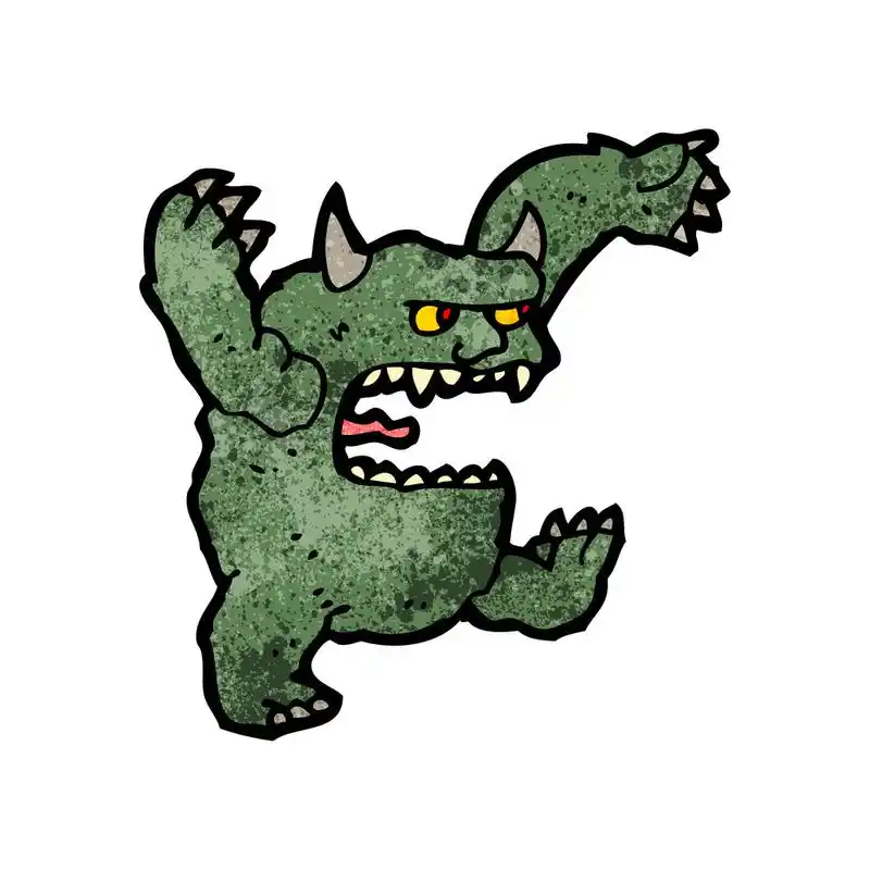 怪兽,向量,在白色背景上的卡通怪物