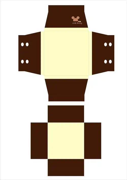 米奇饼干包装盒展开图