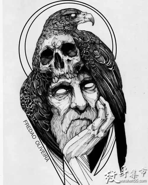 欧美纹身欧美纹身手稿欧美纹身手稿图案