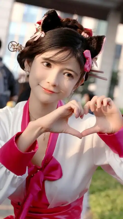 比心可爱的小姐姐