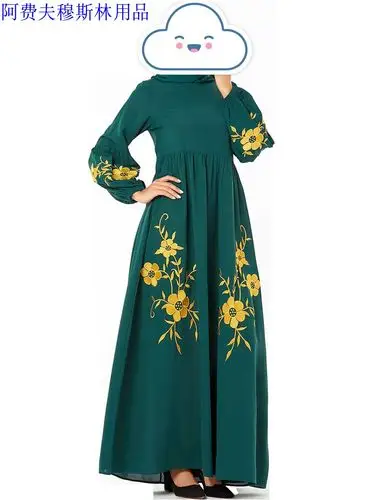 高腰大摆马来西亚衣服异域风情连衣裙longdresswowenabaya连衣裙