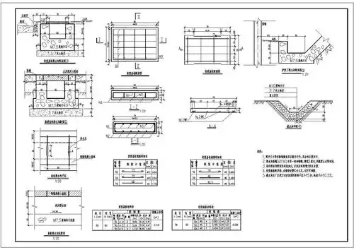 经典轻型及重型盖板排水沟结构设计cad全套施工图(甲级院设计)