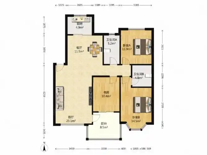 双卫生间 正规商品房 高楼层视野无遮挡 集中供暖 南北通透,御水湾(东