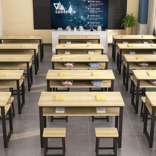 活动卧室学习简约教室双人课桌椅家用长条书桌课桌椅