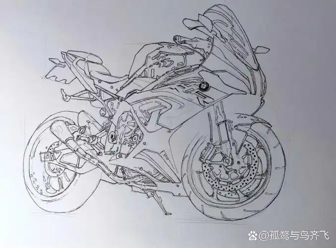 刚完成钢笔彩铅手绘宝马摩托车,付过程图 武汉疫情,所有中小学生在家