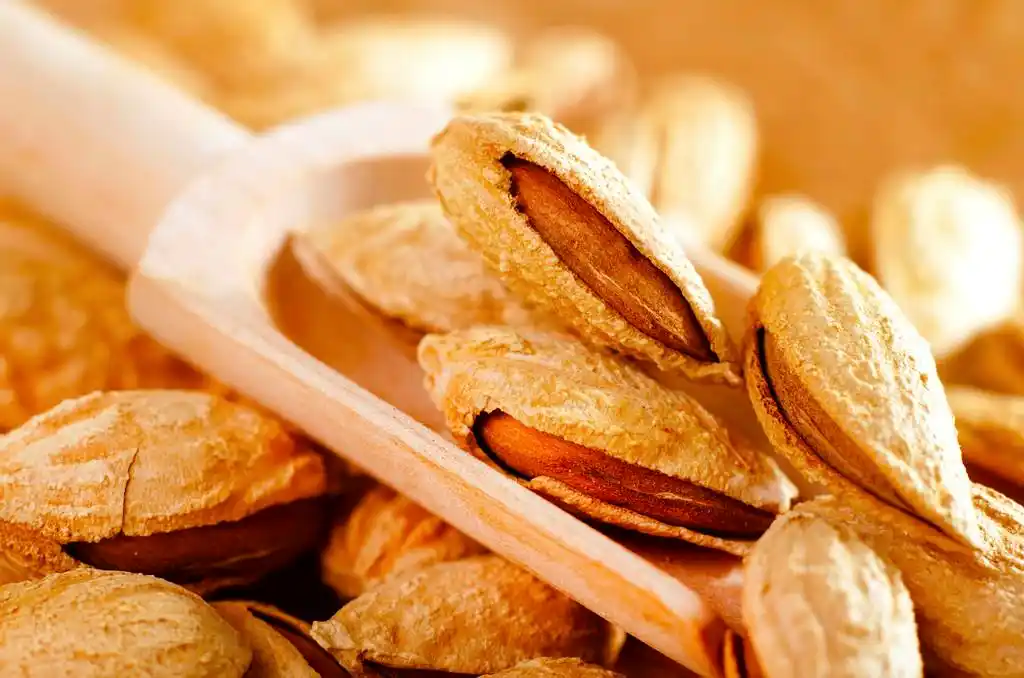 杏仁,杏仁,白色,背景,棕色的,对象,美味的,饮食,食物,新鲜的,水果