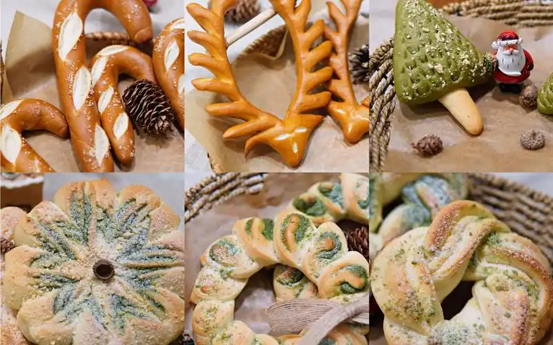 圣诞面包整形合辑|6种不同造型一次学会