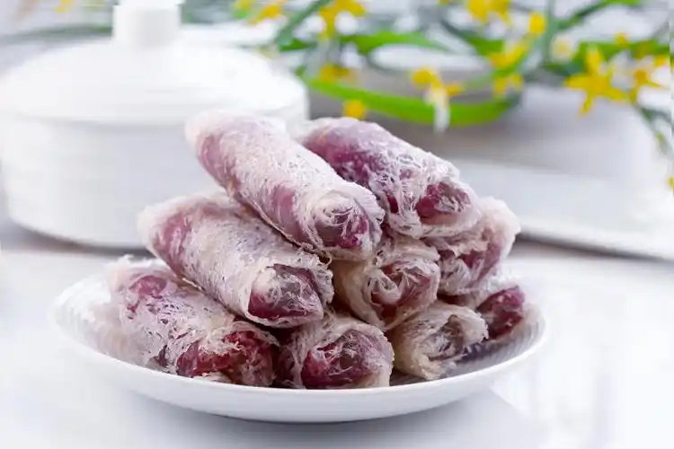 阿诺娘惹山药卷油炸速冻半成品小吃 银丝紫薯卷甜点糕点5包共50个