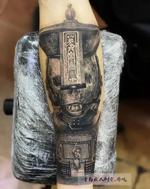 赛博朋克僵尸纹身图片_手臂欧美写实新传统赛博朋克僵尸纹身图案