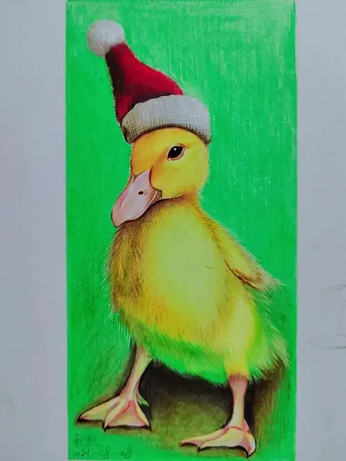 辉柏嘉彩铅yyds超级简单的小黄鸭