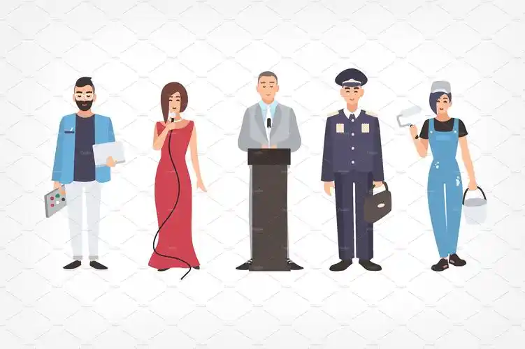 卡通20个不同职业的卡通人物形象矢量素材下载aieps