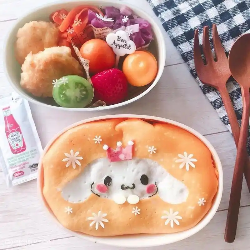 日本妈妈手作三丽鸥造型便当布丁狗咖喱饭可爱到舍不得吃