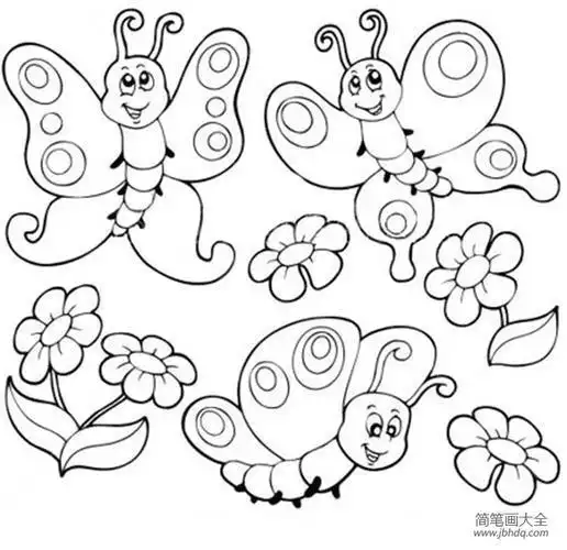 昆虫类简笔画蝴蝶