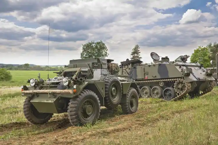 老式的英国军用车辆照片摄影图片