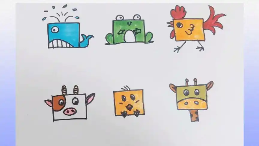长方形可以画哪些可爱的小动物?我想了一个小时!动手试试吧