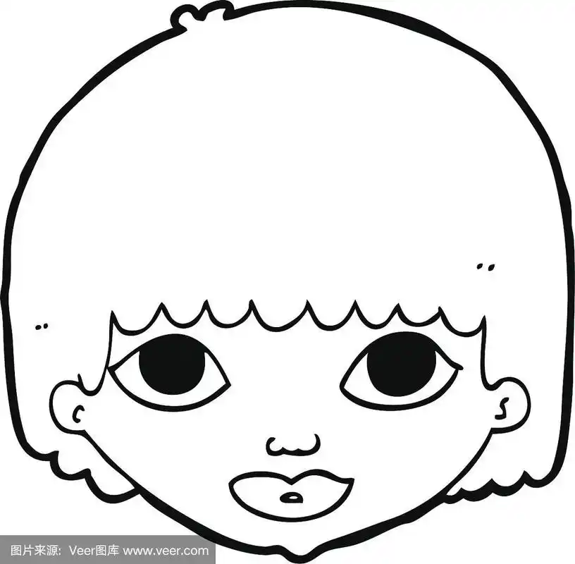 卡通女性面部