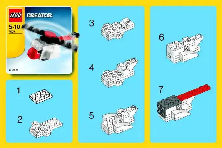 lego乐高积木拼砌说明书7609年份2006安装指南pdf2页
