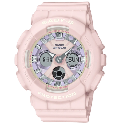 卡西欧(casio)手表baby-g 马卡龙色系甜美时尚运动女士手表ba-130wp