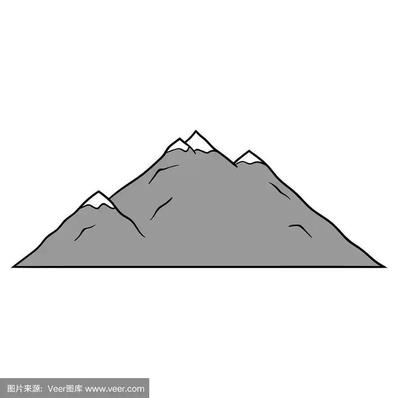 简单的卡通山矢量插图