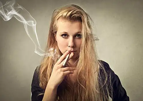 女人,头像,吸烟,金发女郎