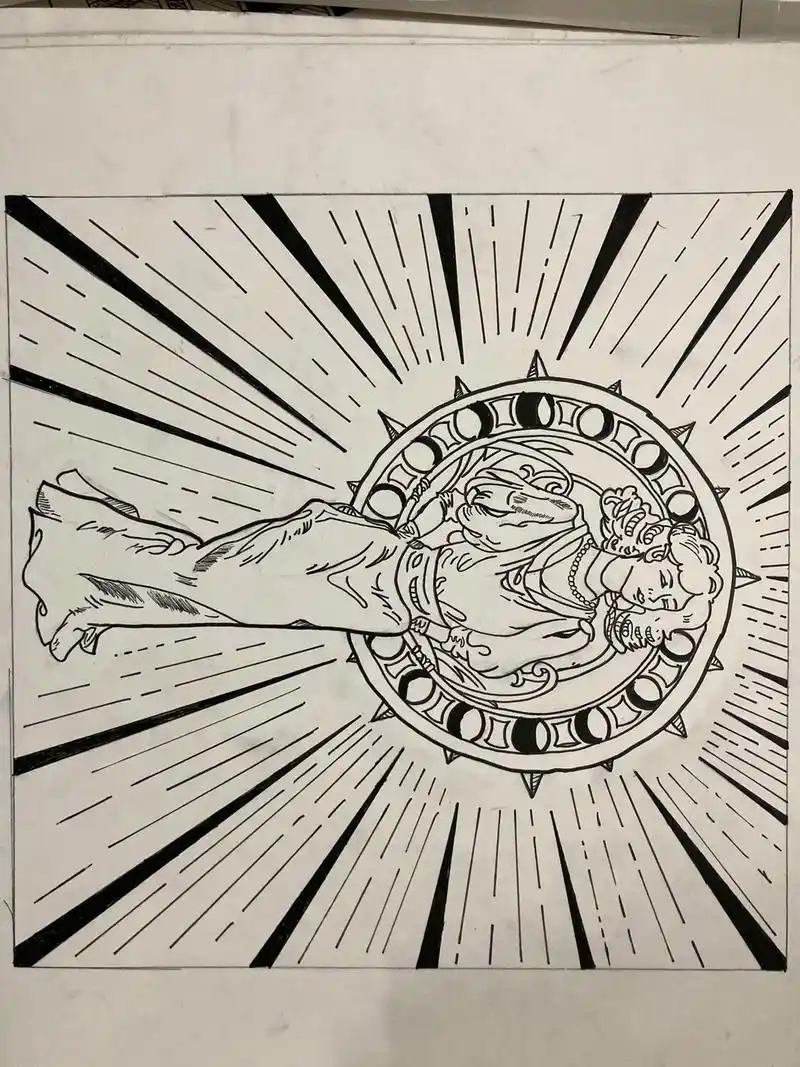 二维设计 发射构成.#解压禅绕画 #控笔练习 #黑白线描画  - 抖音