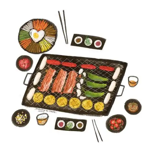 烤肉|插画|商业插画|车车酱纸 - 原创作品 - 站酷 (zcool)