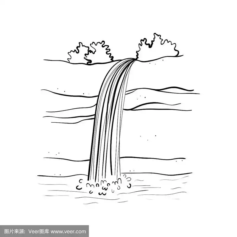 矢量插图的瀑布.