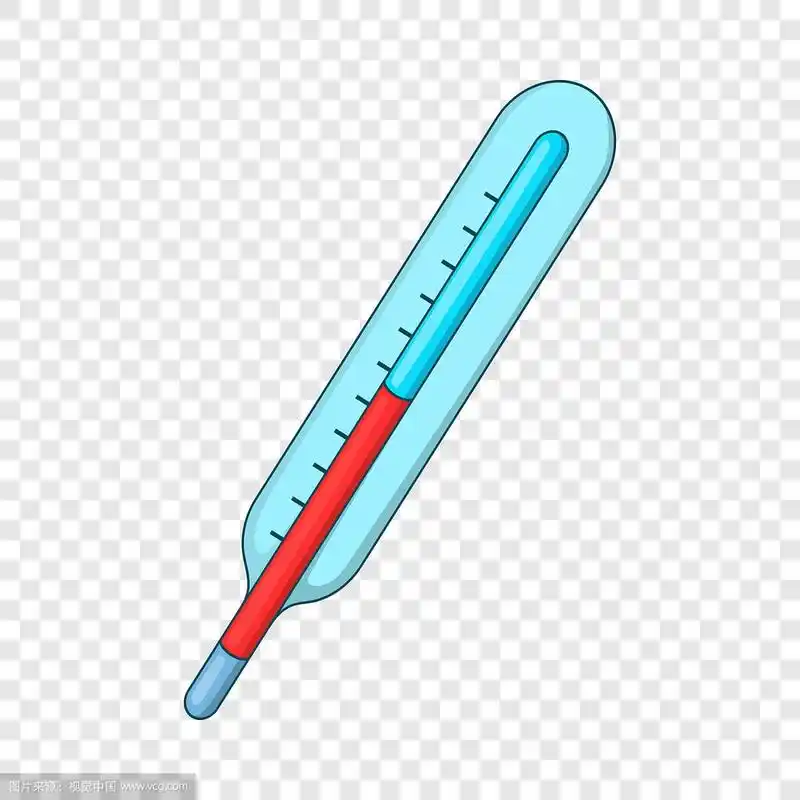 医用水银温度计图标卡通风格
