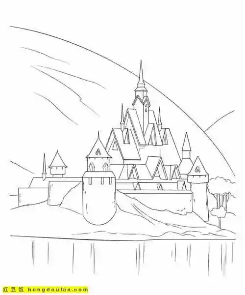 10张可爱的小艾莎和小安娜公主涂色图片免费下载-红豆饭小学生简笔画