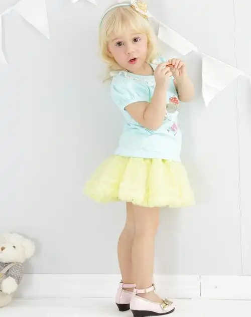 女宝宝薄荷绿可爱t恤