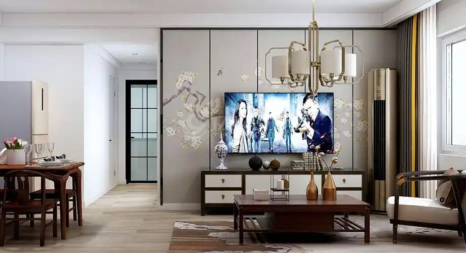 新中式风格客厅电视背景墙装修效果图合辑!