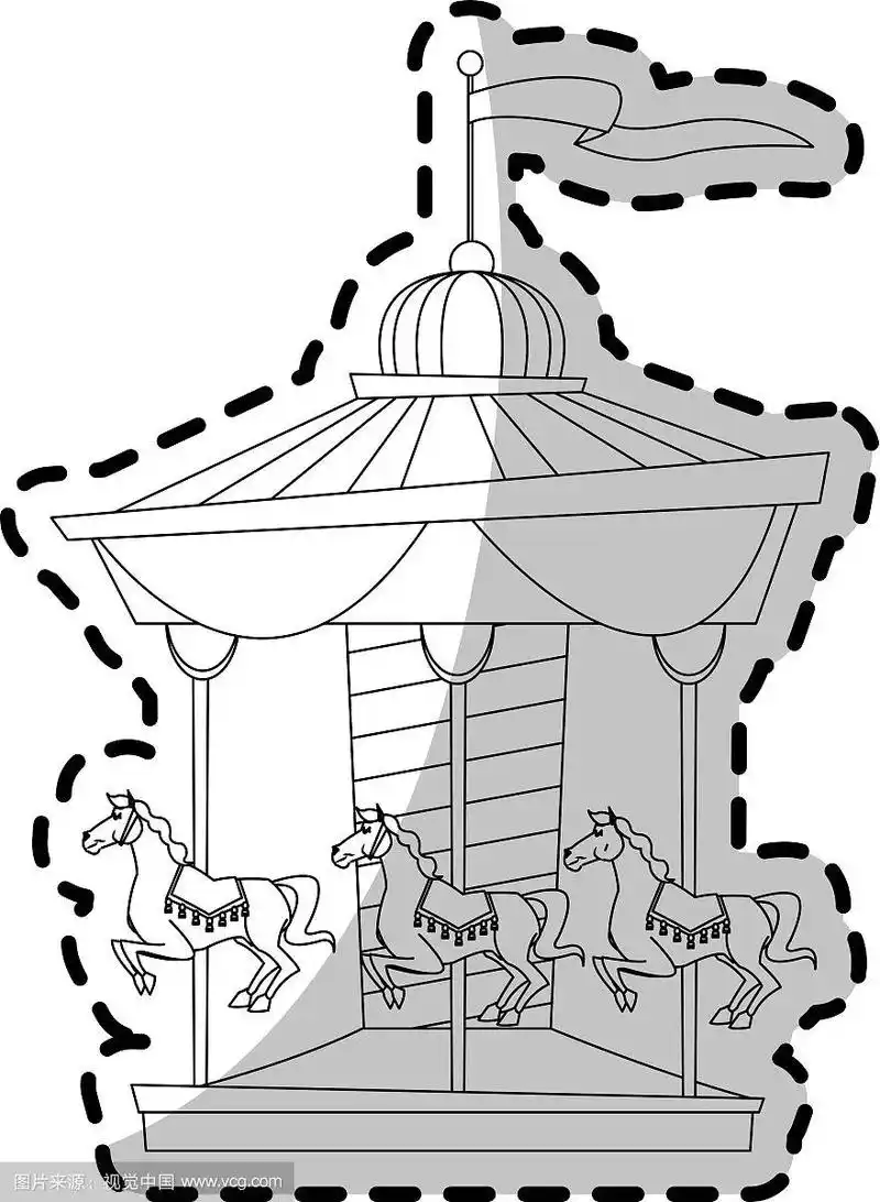 孤立的嘉年华旋转木马设计