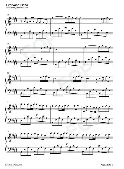 少年-我还是从前那个少年没有一丝丝改变-抖音爆火五线谱预览2